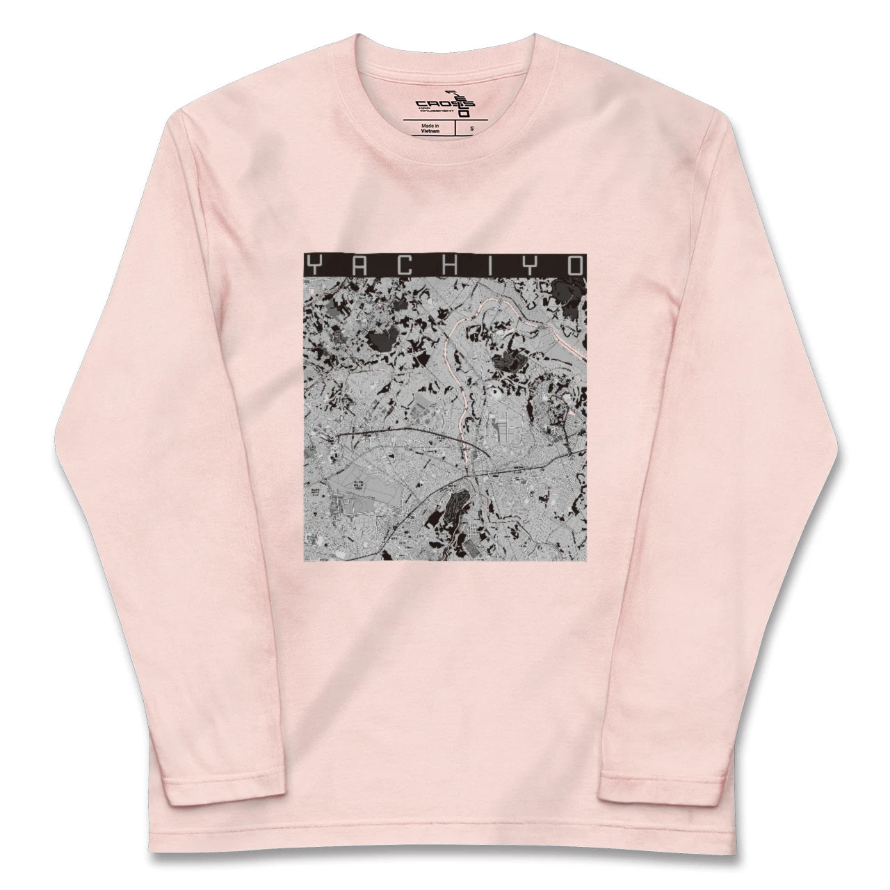 【八千代（千葉県）】地図柄ロングスリーブTシャツ