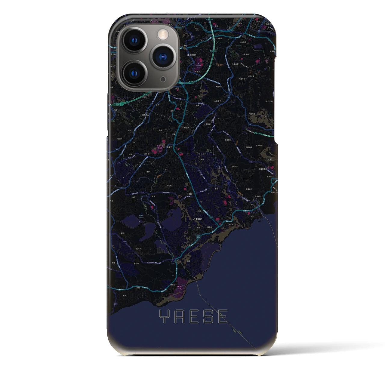 【八重瀬（沖縄県）】地図柄iPhoneケース（バックカバータイプ）