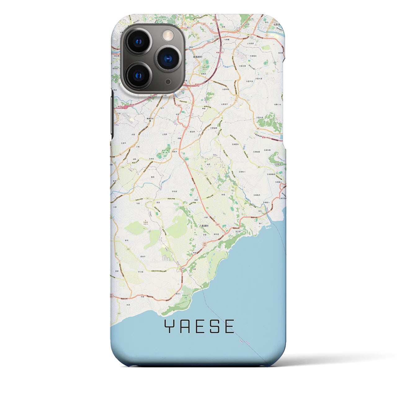 【八重瀬（沖縄県）】地図柄iPhoneケース（バックカバータイプ）