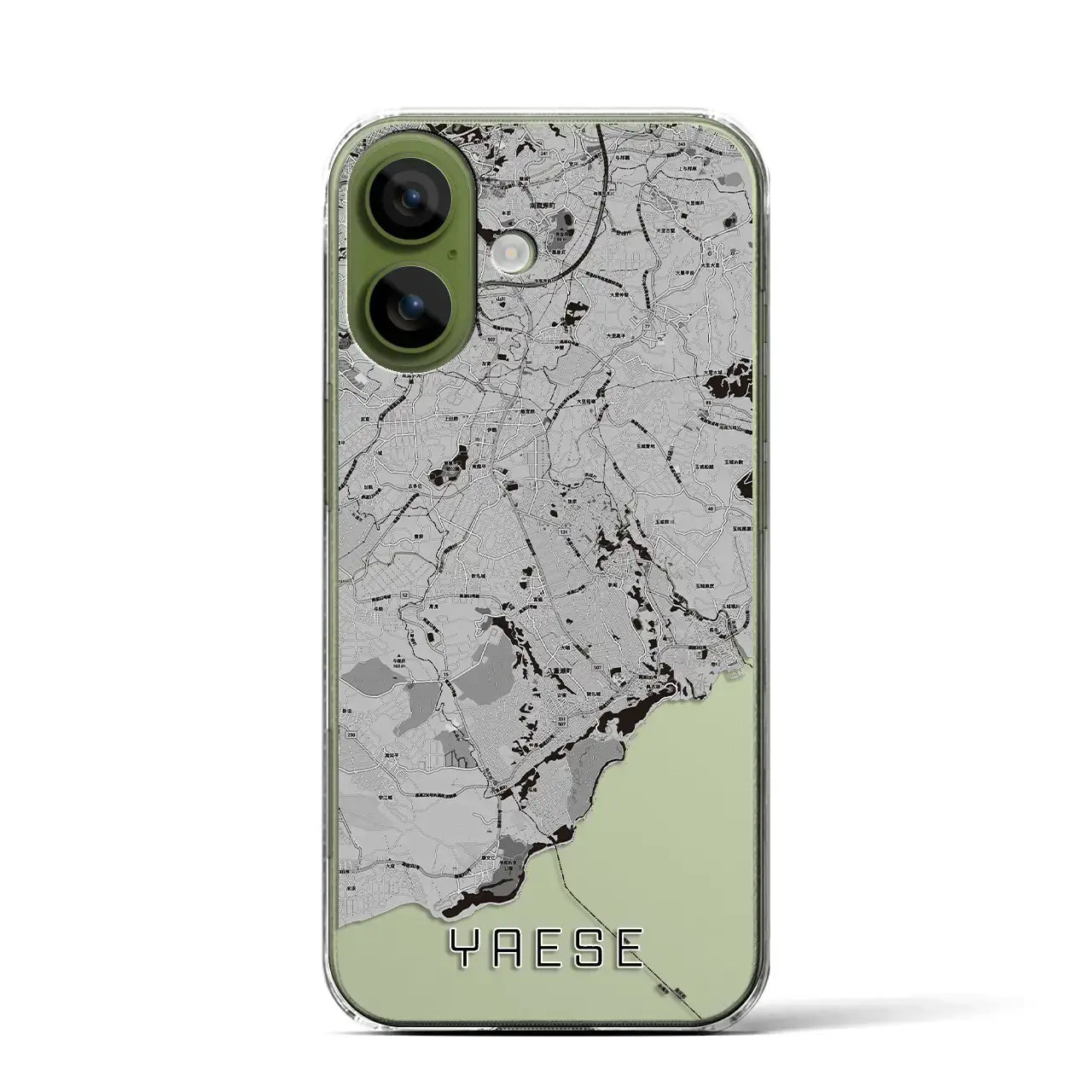 【八重瀬（沖縄県）】地図柄iPhoneケース（クリアタイプ）