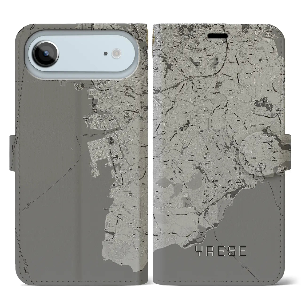 【八重瀬（沖縄県）】地図柄iPhoneケース（手帳タイプ）