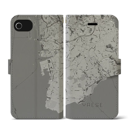 【八重瀬（沖縄県）】地図柄iPhoneケース（手帳タイプ）モノトーン・iPhone SE（第3 / 第2世代） / 8 / 7 / 6s / 6 用