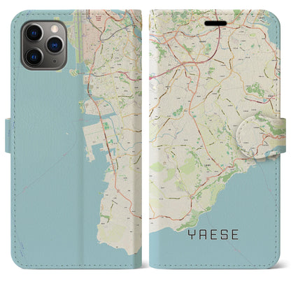 【八重瀬（沖縄県）】地図柄iPhoneケース（手帳タイプ）ナチュラル・iPhone 11 Pro Max 用