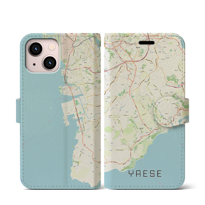 【八重瀬（沖縄県）】地図柄iPhoneケース（手帳タイプ）ナチュラル・iPhone 13 mini 用