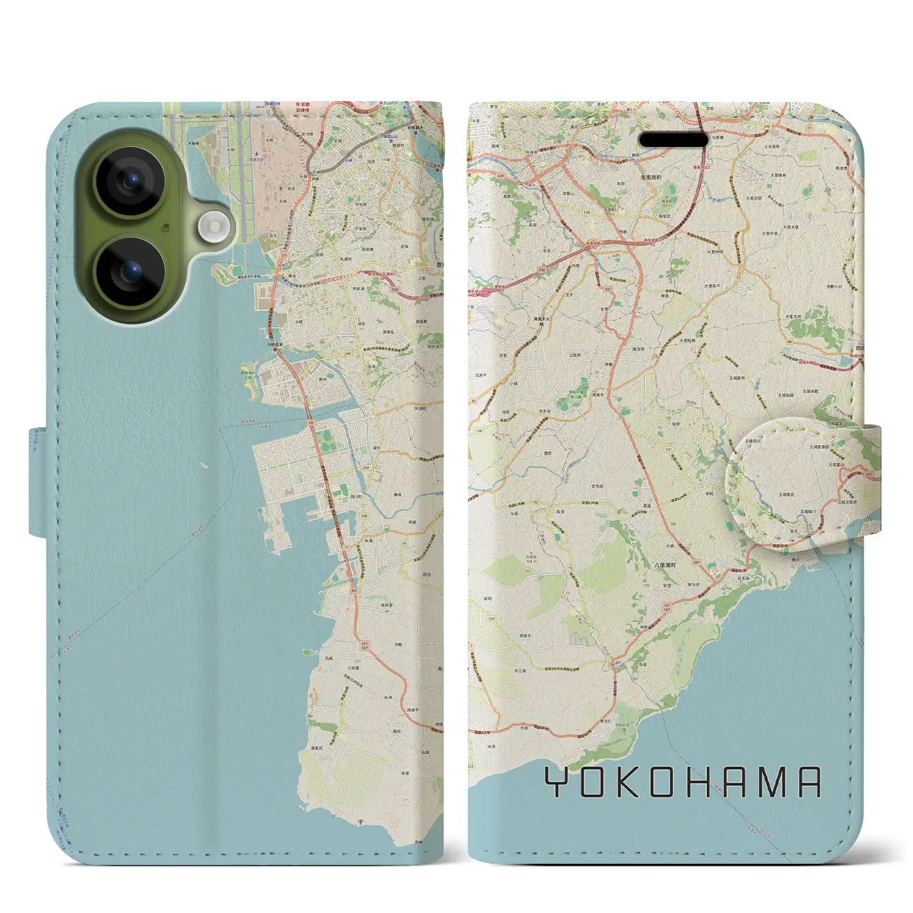 【八重瀬（沖縄県）】地図柄iPhoneケース（手帳タイプ）