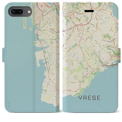 【八重瀬（沖縄県）】地図柄iPhoneケース（手帳タイプ）ナチュラル・iPhone 8Plus /7Plus / 6sPlus / 6Plus 用