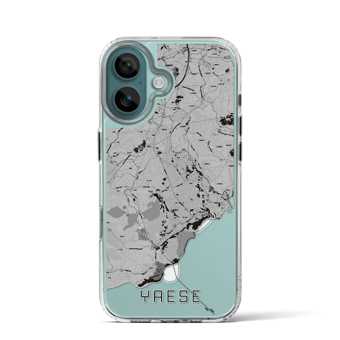 【八重瀬(沖縄県)】地図柄iPhoneケース(MagSafeタイプ)モノトーン・iPhone 16 Pro 用