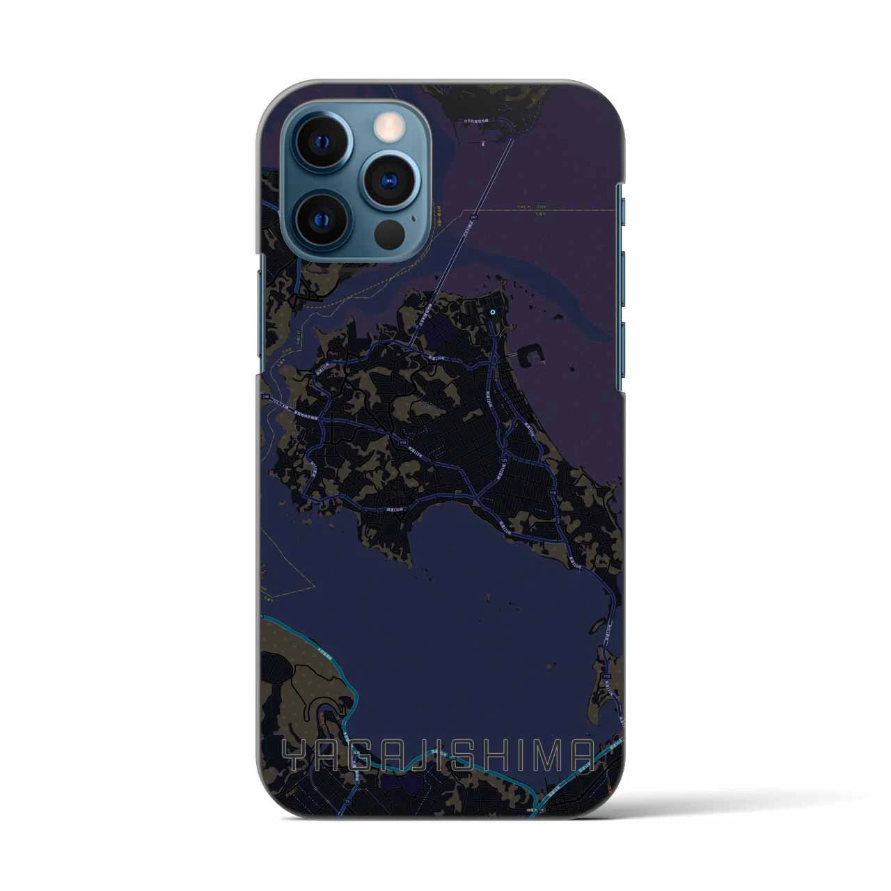 【屋我地島（沖縄県）】地図柄iPhoneケース（バックカバータイプ）