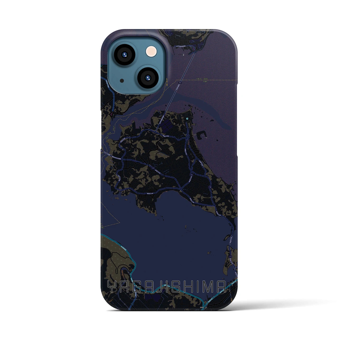 【屋我地島（沖縄県）】地図柄iPhoneケース（バックカバータイプ）