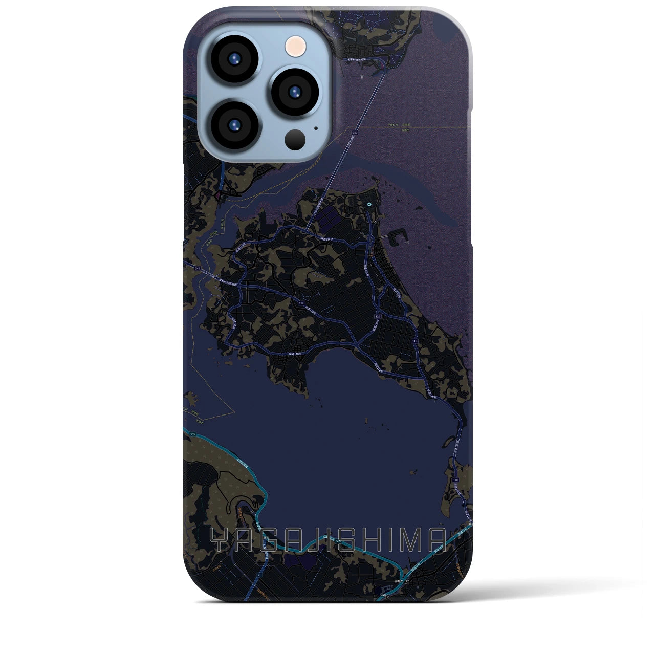 【屋我地島（沖縄県）】地図柄iPhoneケース（バックカバータイプ）