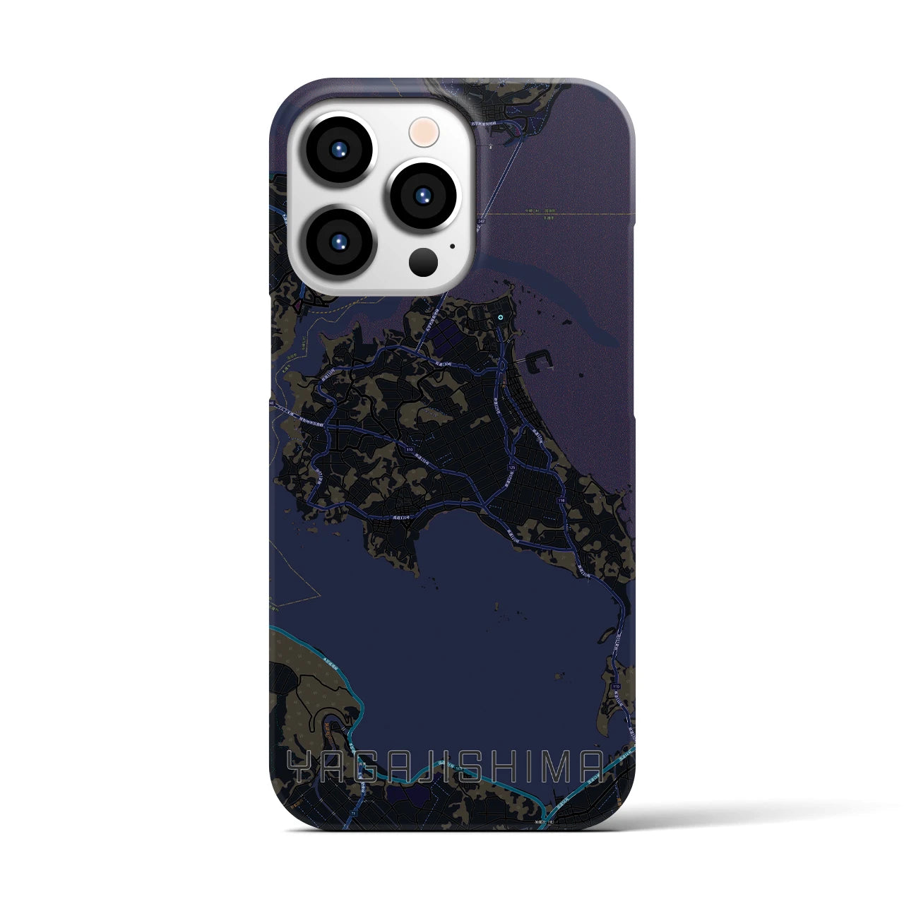 【屋我地島（沖縄県）】地図柄iPhoneケース（バックカバータイプ）