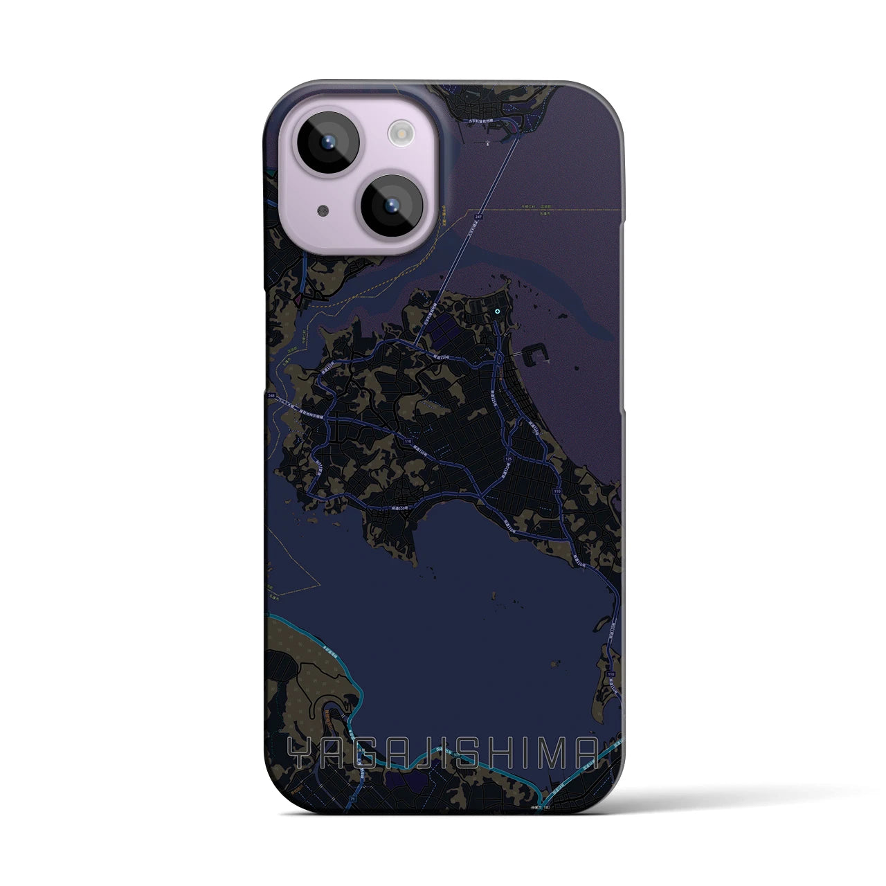 【屋我地島（沖縄県）】地図柄iPhoneケース（バックカバータイプ）