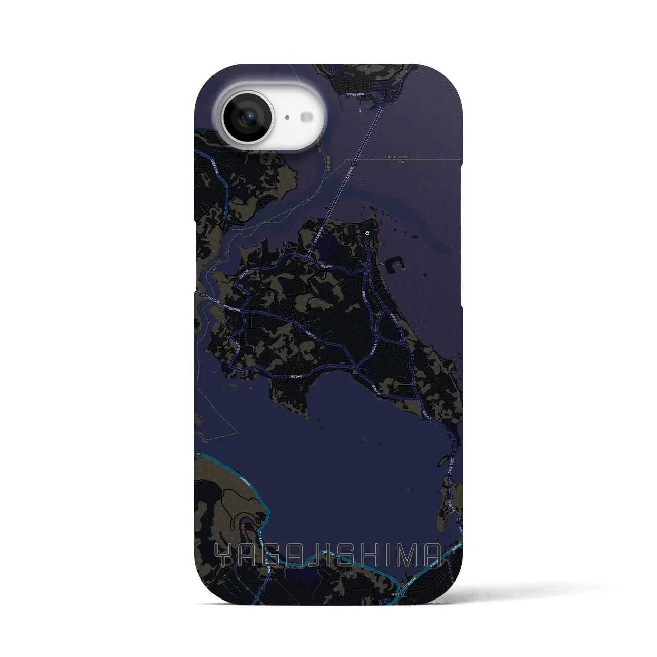 【屋我地島（沖縄県）】地図柄iPhoneケース（バックカバータイプ）