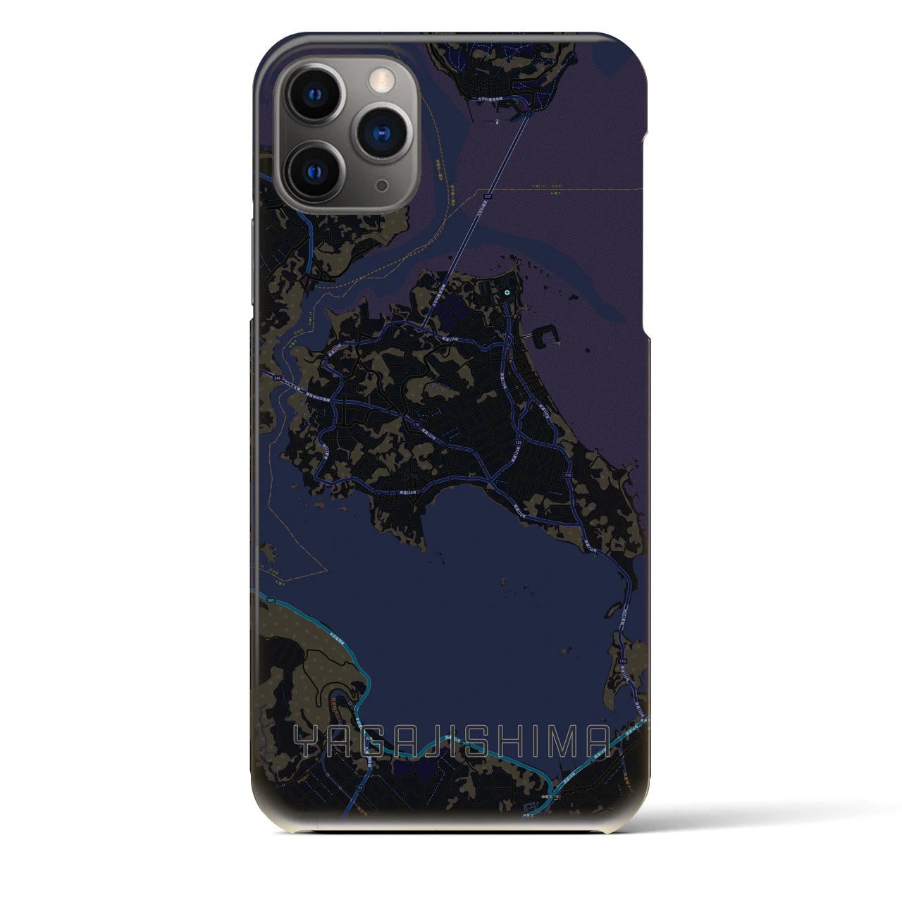 【屋我地島（沖縄県）】地図柄iPhoneケース（バックカバータイプ）