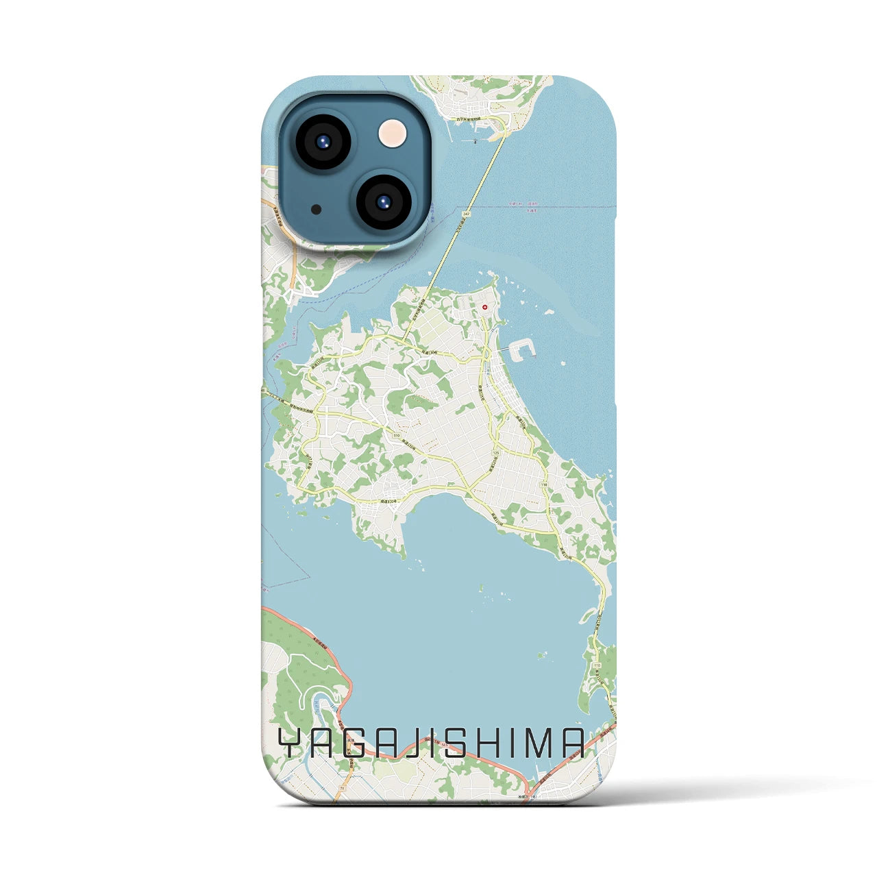 【屋我地島（沖縄県）】地図柄iPhoneケース（バックカバータイプ）