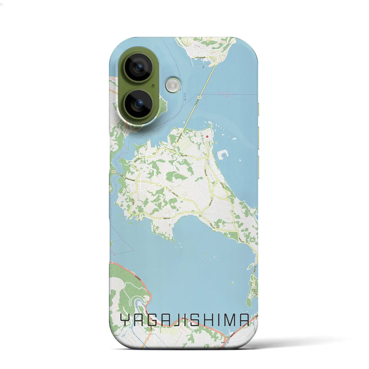 【屋我地島（沖縄県）】地図柄iPhoneケース（バックカバータイプ）