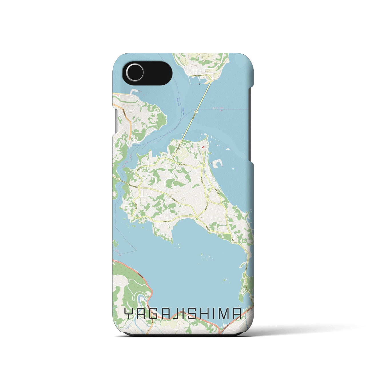 【屋我地島（沖縄県）】地図柄iPhoneケース（バックカバータイプ）