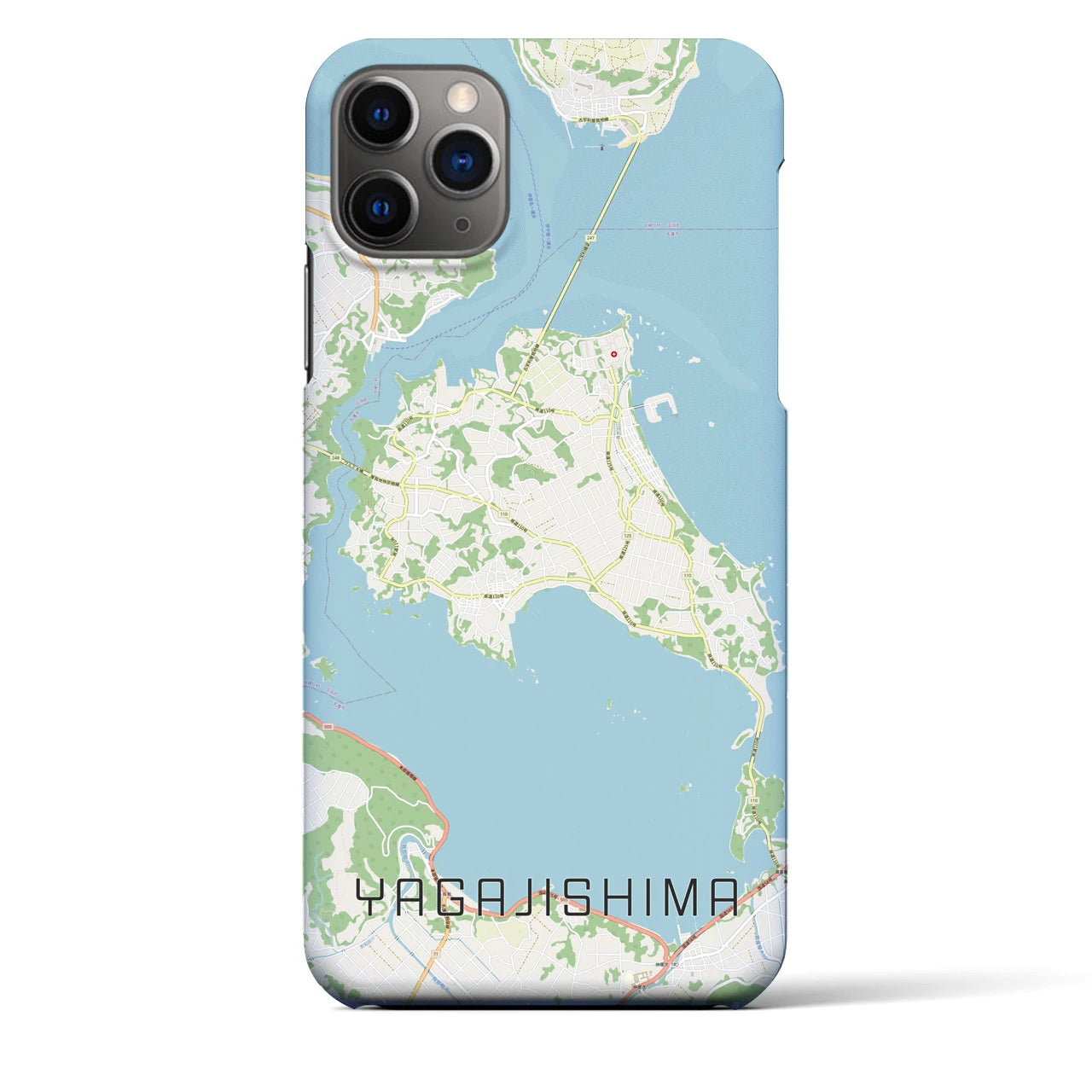 【屋我地島（沖縄県）】地図柄iPhoneケース（バックカバータイプ）