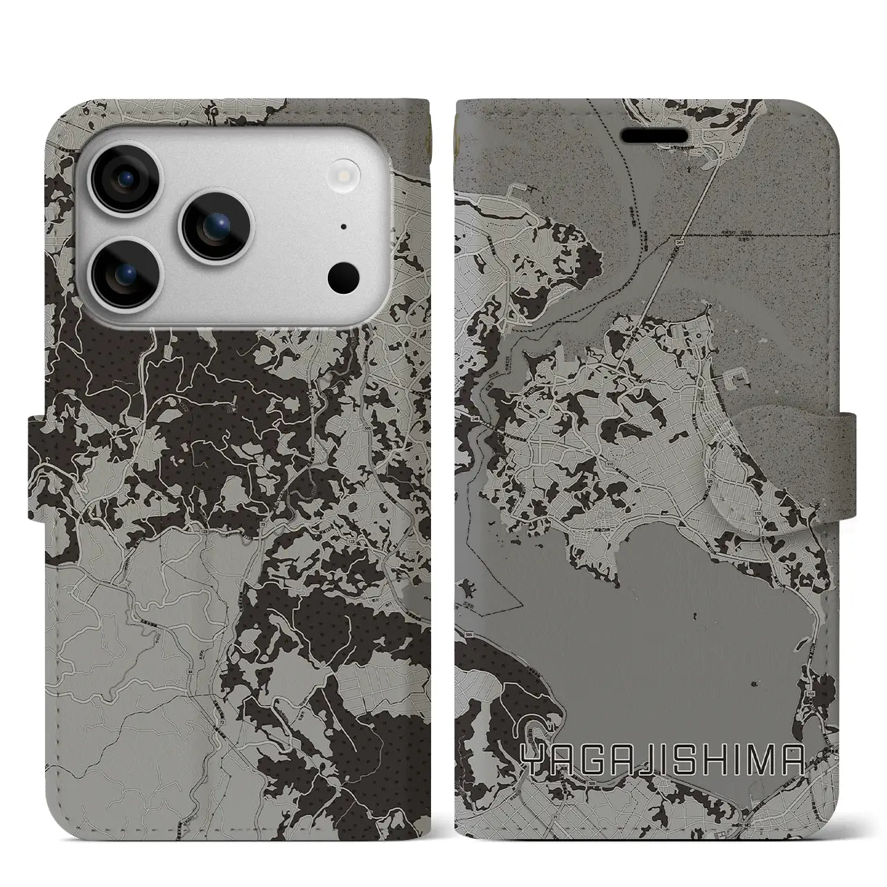 【屋我地島（沖縄県）】地図柄iPhoneケース（手帳タイプ）