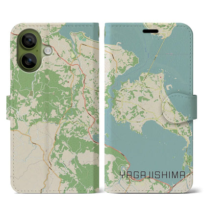 【屋我地島（沖縄県）】地図柄iPhoneケース（手帳タイプ）