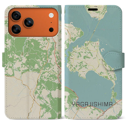 【屋我地島（沖縄県）】地図柄iPhoneケース（手帳タイプ）