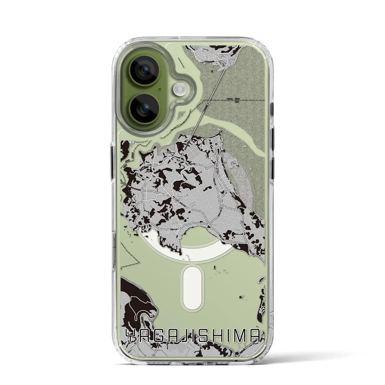 【屋我地島（沖縄県）】地図柄iPhoneケース（MagSafeタイプ）