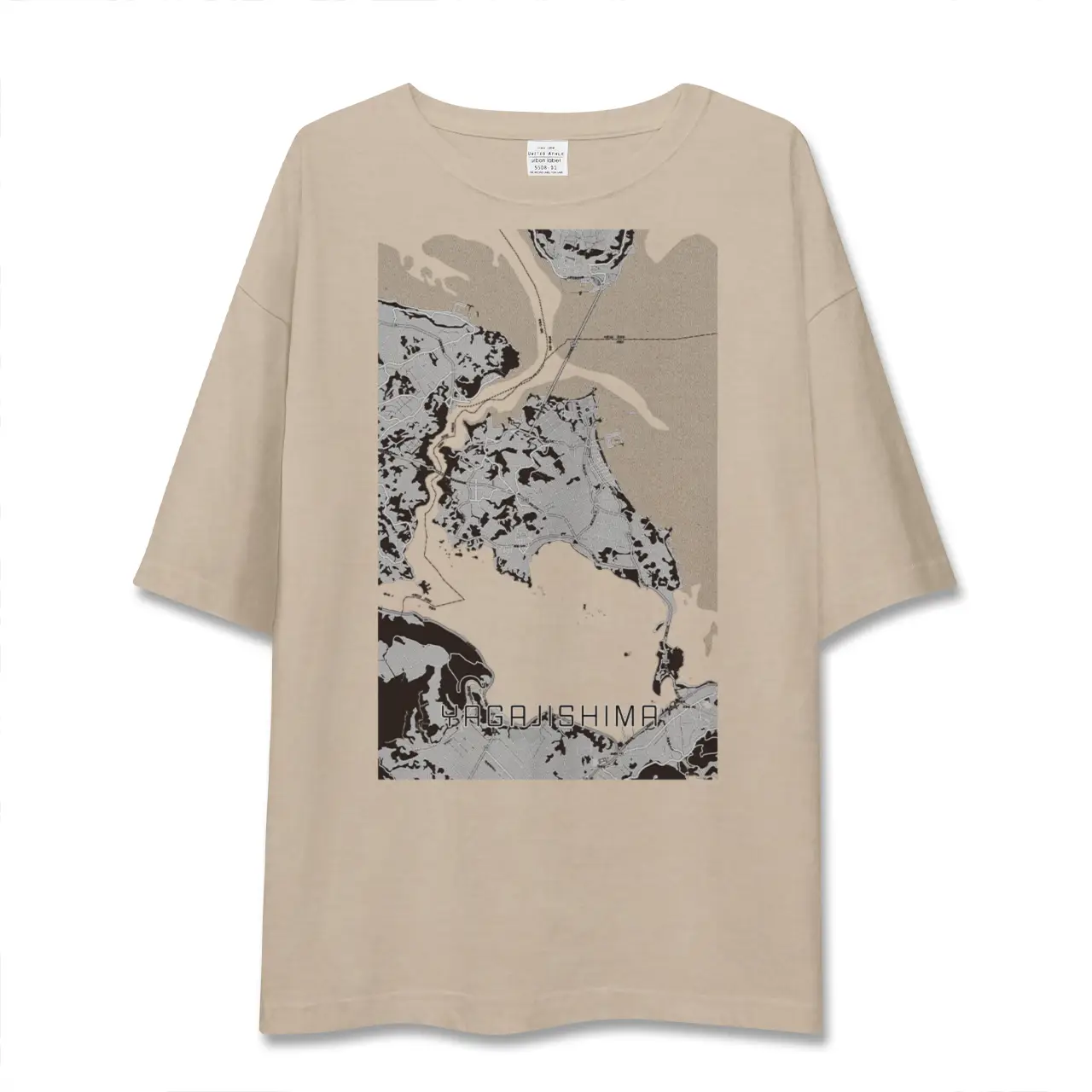 【屋我地島（沖縄県）】地図柄ビッグシルエットTシャツ