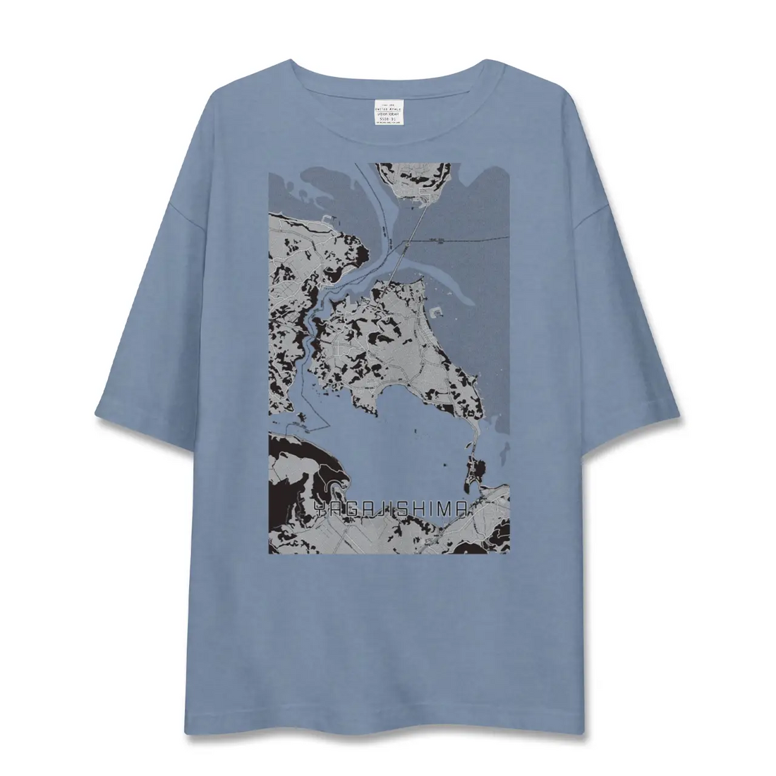 【屋我地島（沖縄県）】地図柄ビッグシルエットTシャツ