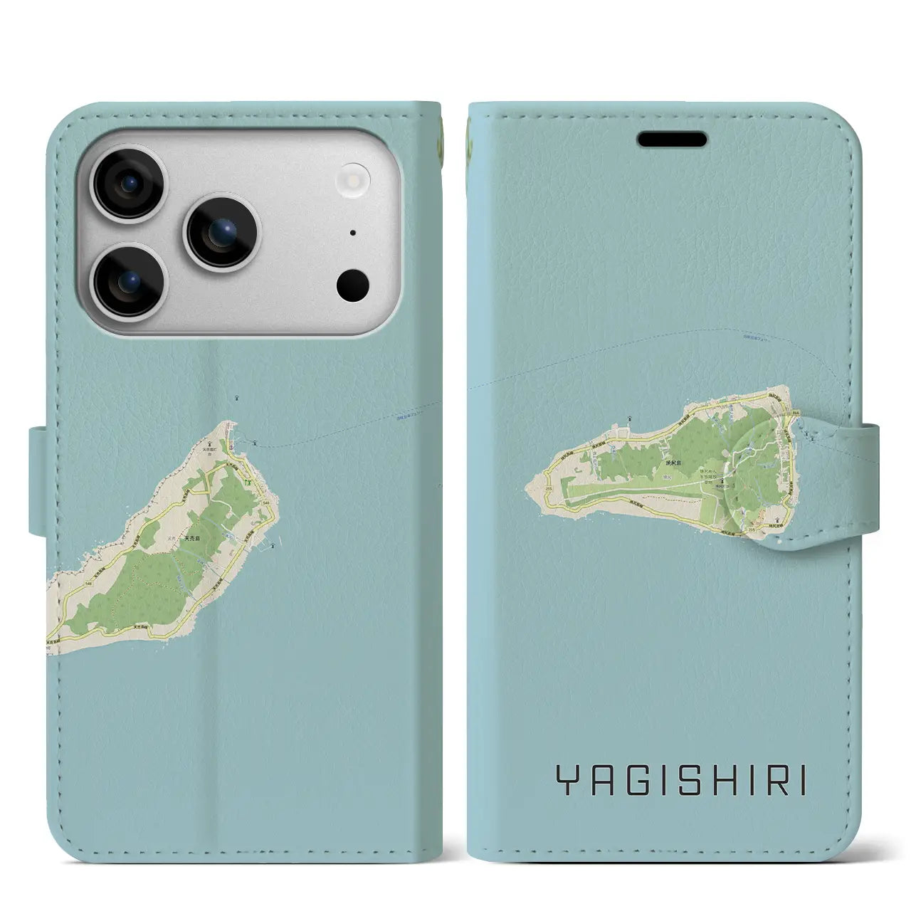 【焼尻(北海道)】地図柄iPhoneケース(手帳タイプ)