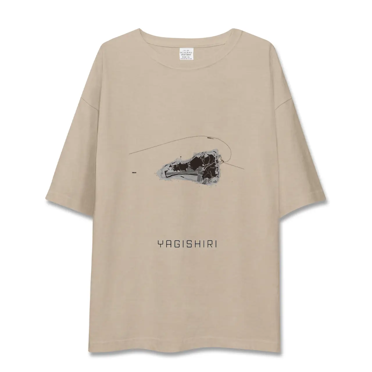 【焼尻（北海道）】地図柄ビッグシルエットTシャツ