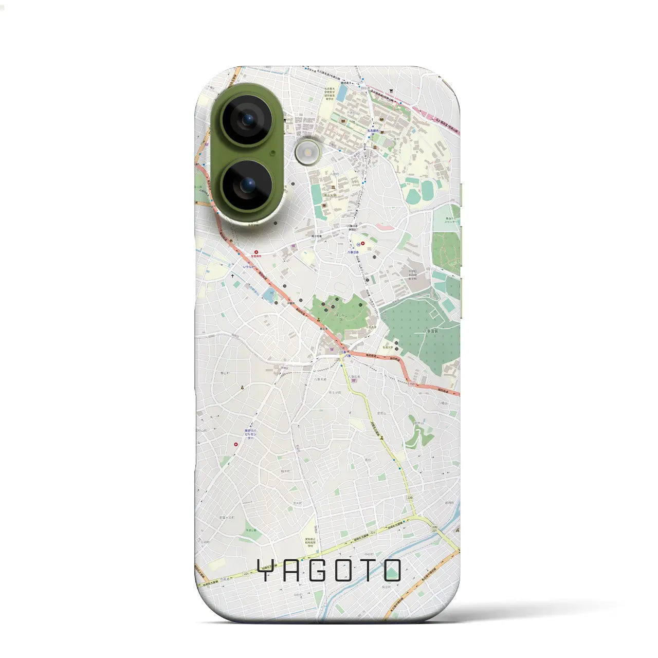 【八事（愛知県）】地図柄iPhoneケース（バックカバータイプ）