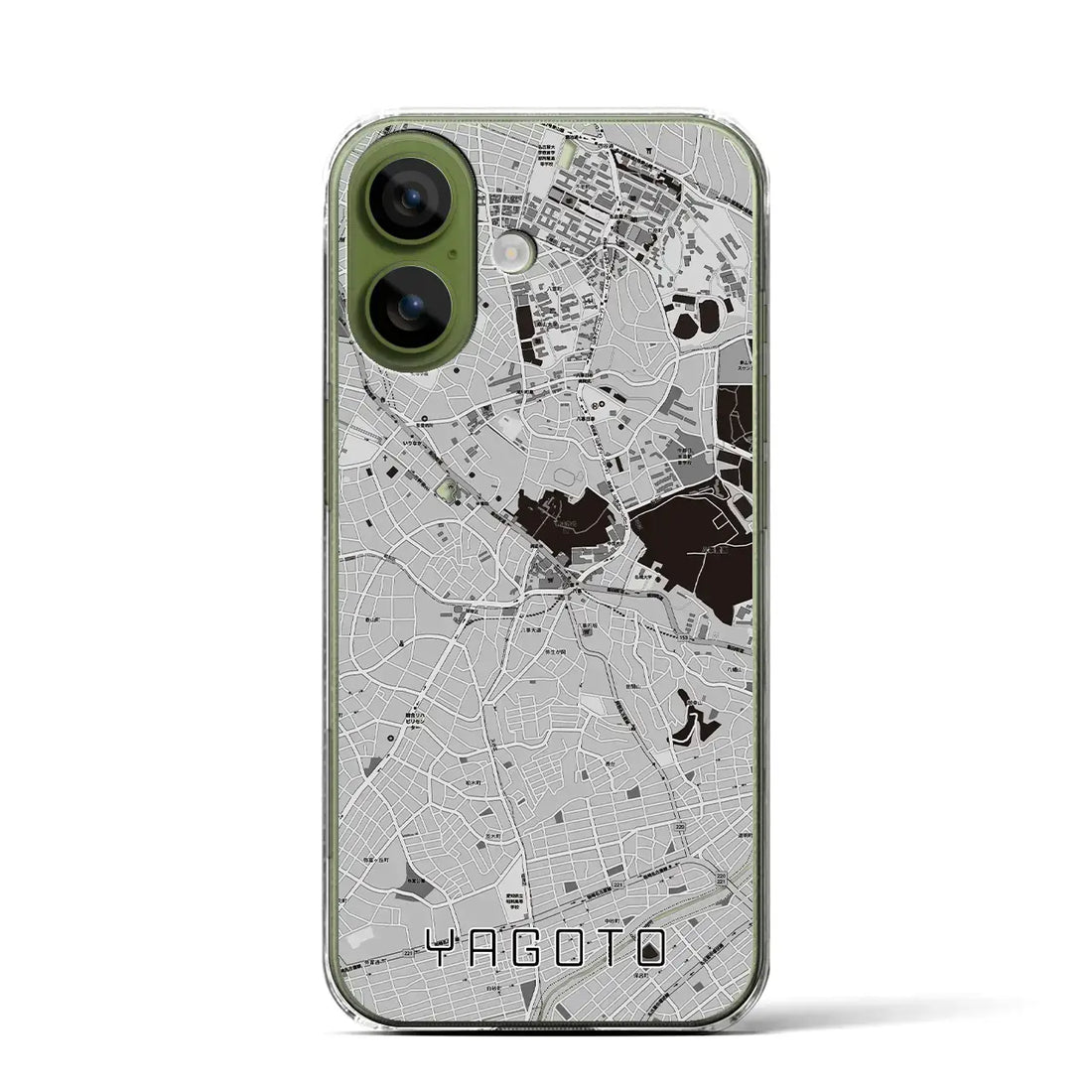 【八事(愛知県)】地図柄iPhoneケース(クリアタイプ)モノトーン・iPhone 17 Pro Max 用