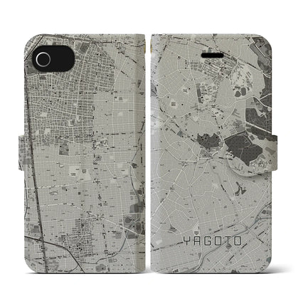 【八事（愛知県）】地図柄iPhoneケース（手帳タイプ）ナチュラル・iPhone SE（第3 / 第2世代） / 8 / 7 / 6s / 6 用