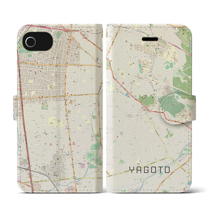 【八事（愛知県）】地図柄iPhoneケース（手帳タイプ）モノトーン・iPhone 8Plus /7Plus / 6sPlus / 6Plus 用