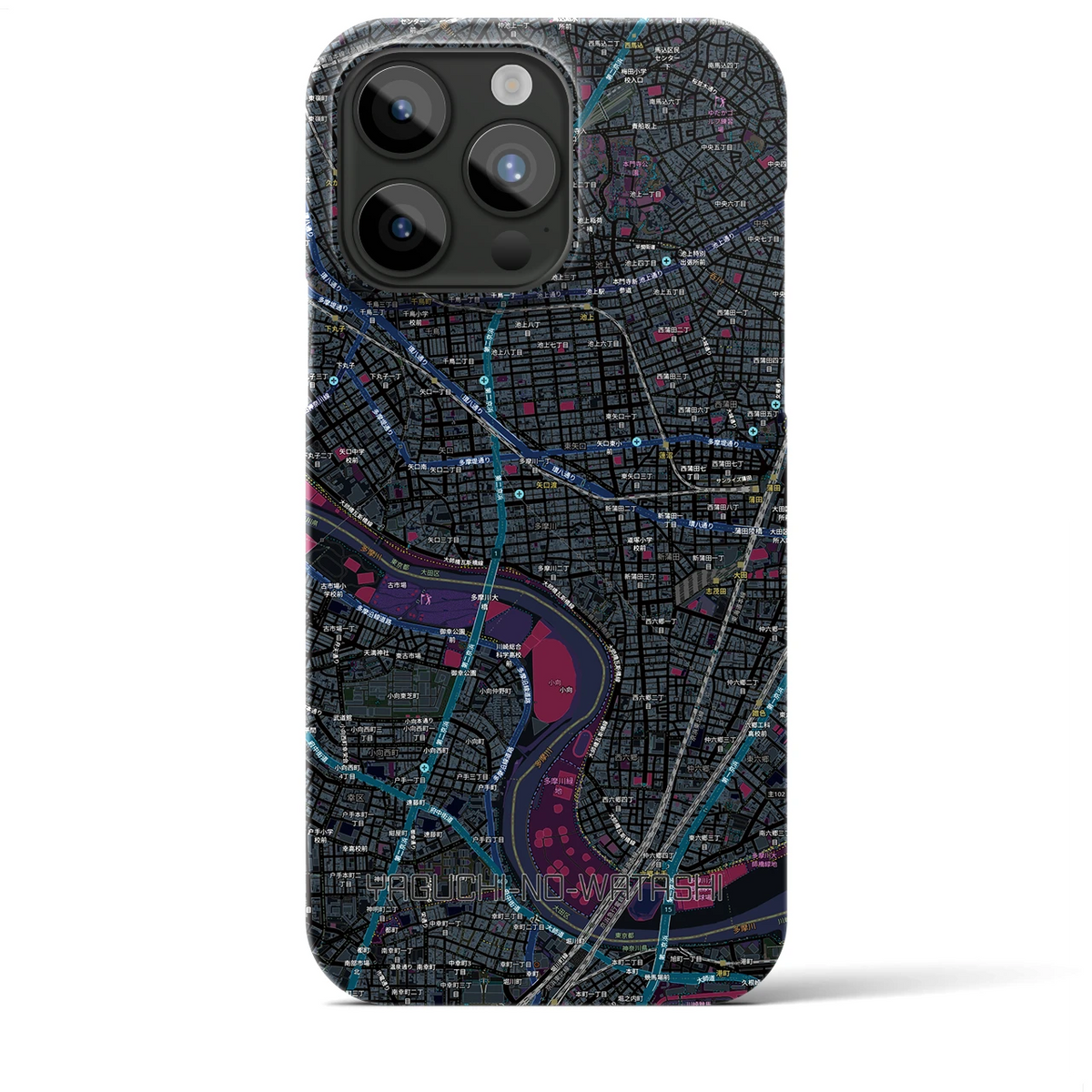 【矢口渡（東京都）】地図柄iPhoneケース（バックカバータイプ）