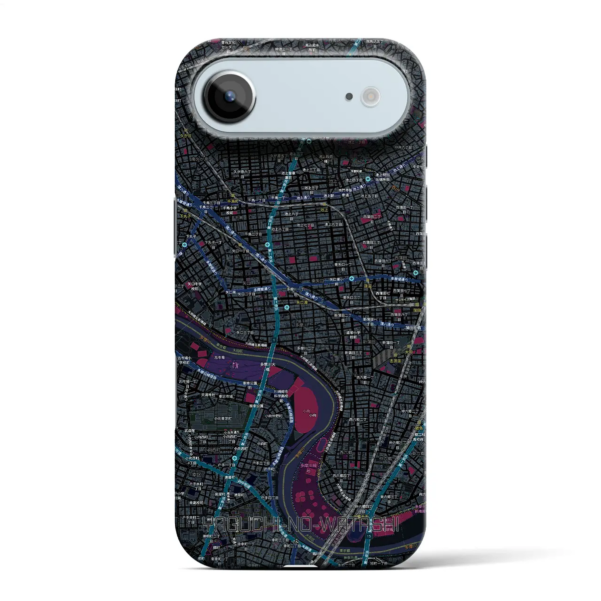 【矢口渡（東京都）】地図柄iPhoneケース（バックカバータイプ）