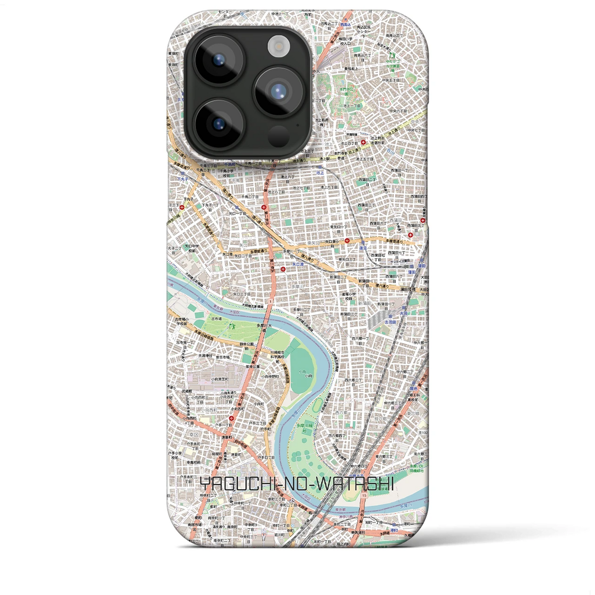 【矢口渡（東京都）】地図柄iPhoneケース（バックカバータイプ）
