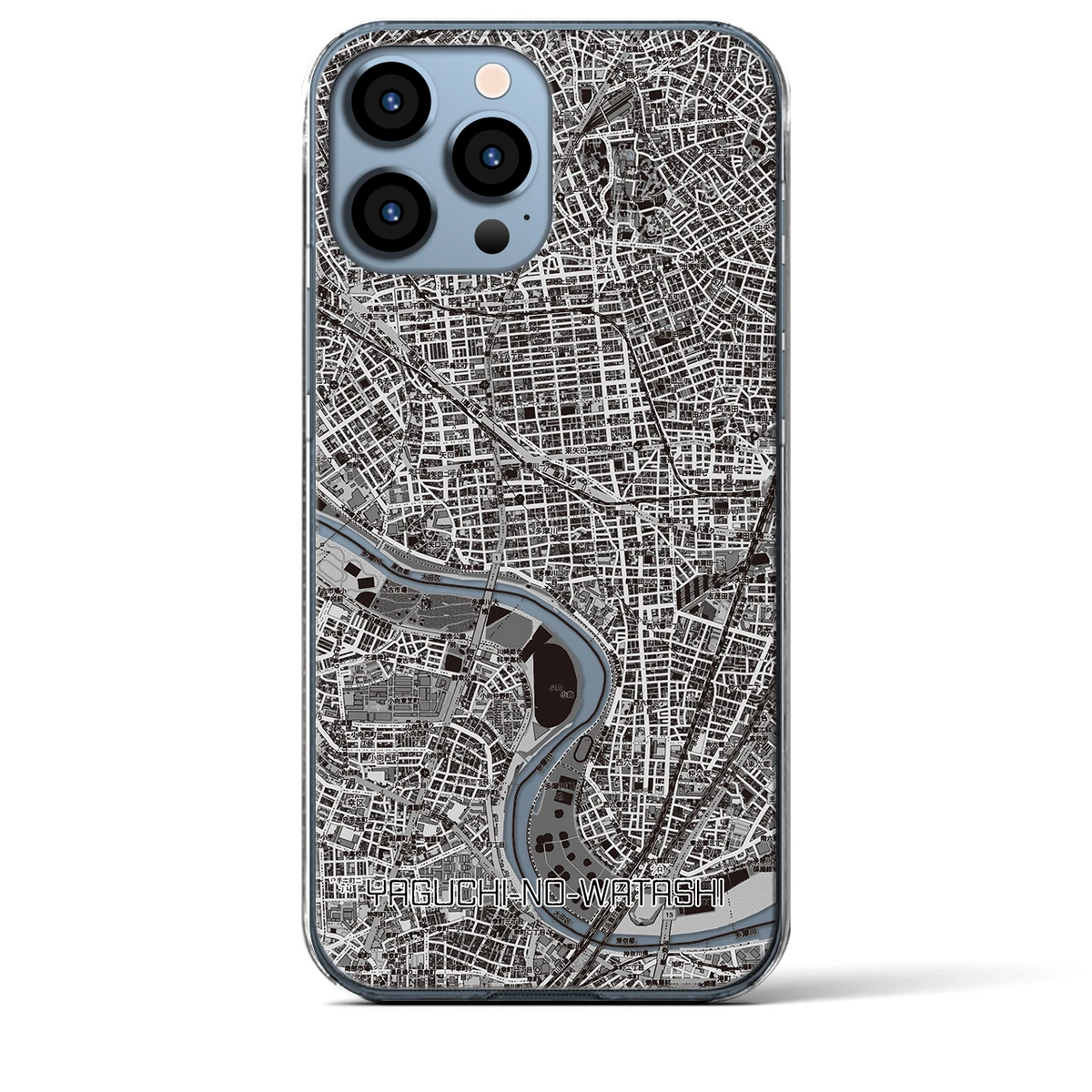 【矢口渡（東京都）】地図柄iPhoneケース（クリアタイプ）