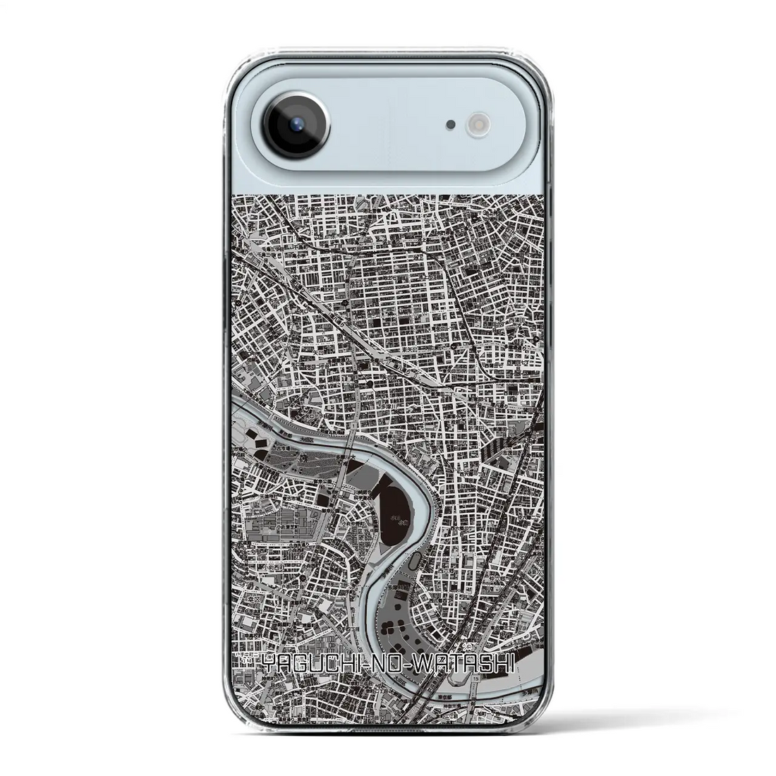 【矢口渡(東京都)】地図柄iPhoneケース(クリアタイプ)モノトーン・iPhone 17 Pro Max 用