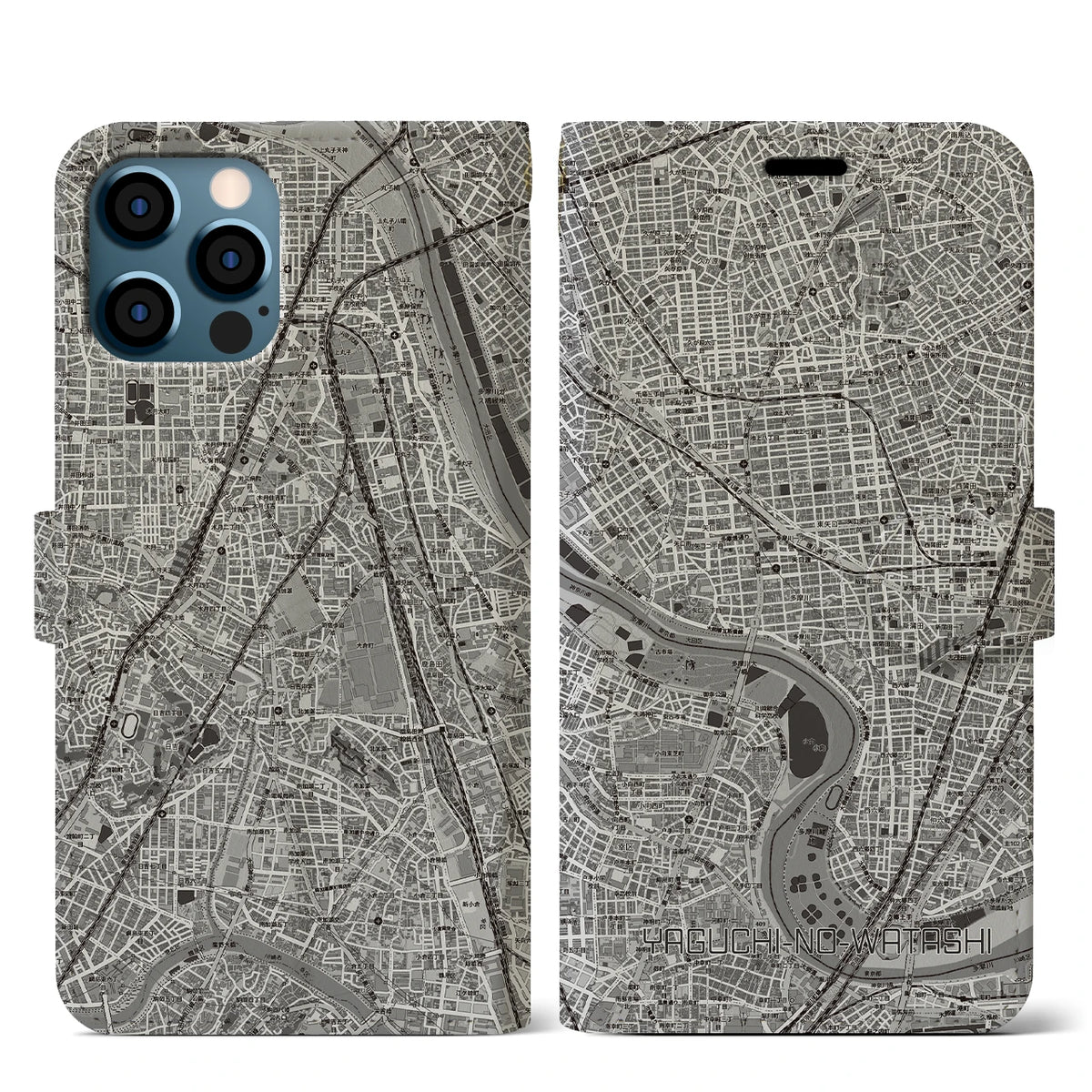 【矢口渡（東京都）】地図柄iPhoneケース（手帳タイプ）