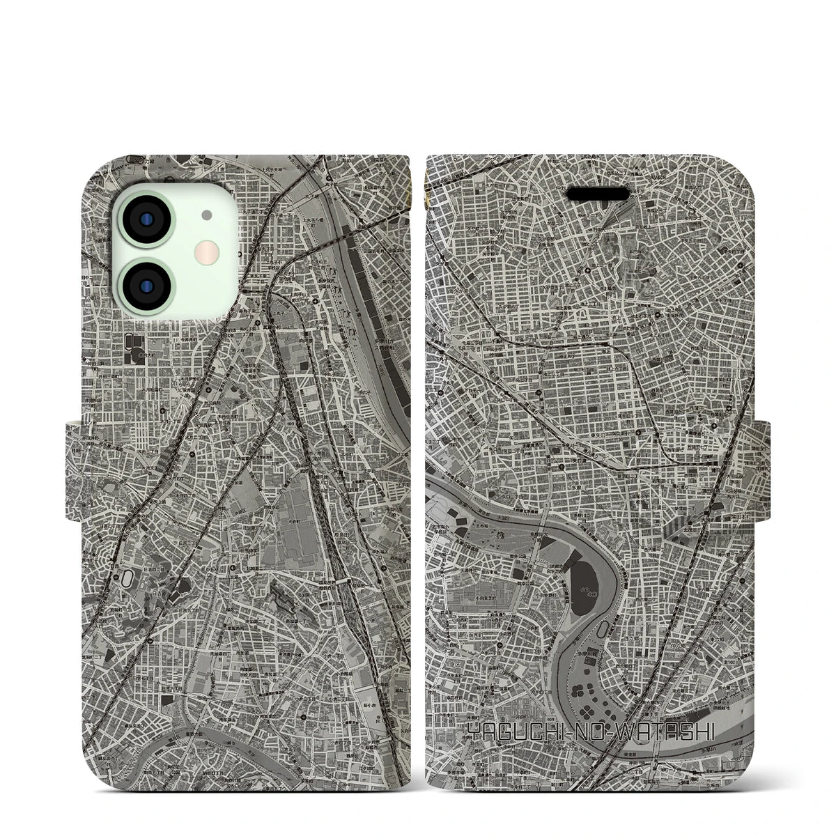 【矢口渡（東京都）】地図柄iPhoneケース（手帳タイプ）