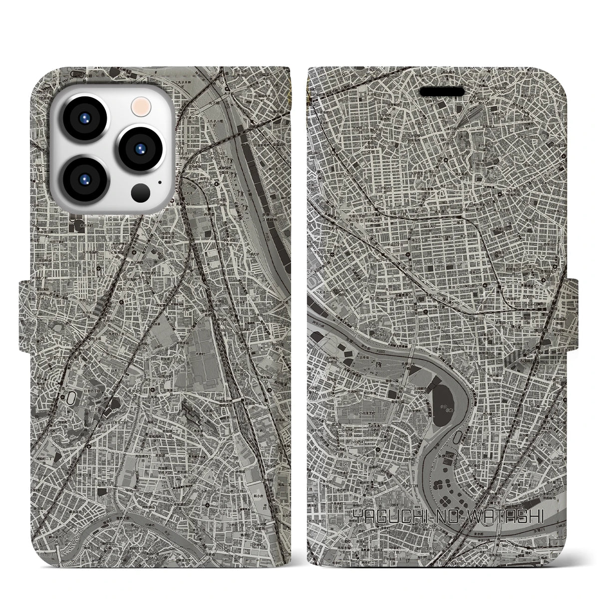 【矢口渡（東京都）】地図柄iPhoneケース（手帳タイプ）