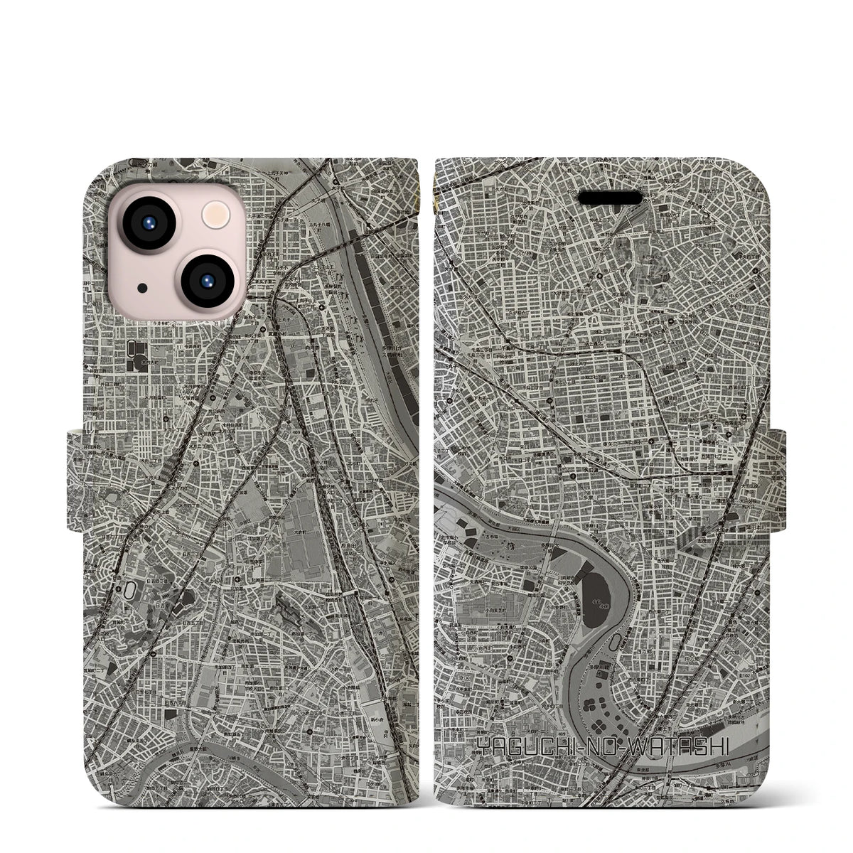 【矢口渡（東京都）】地図柄iPhoneケース（手帳タイプ）