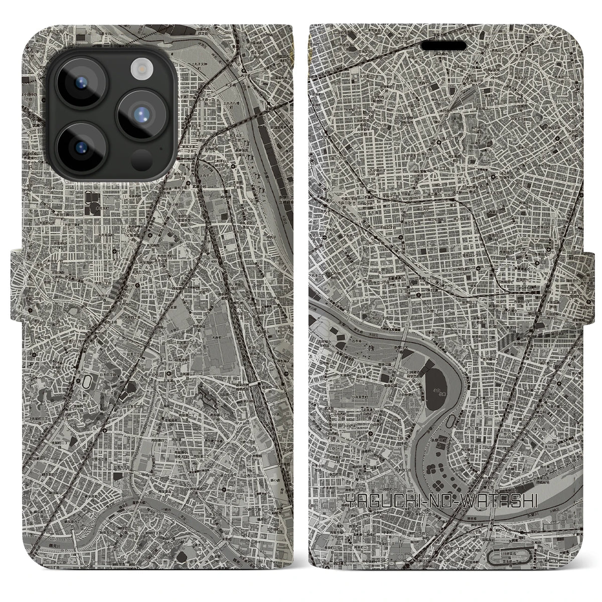 【矢口渡（東京都）】地図柄iPhoneケース（手帳タイプ）