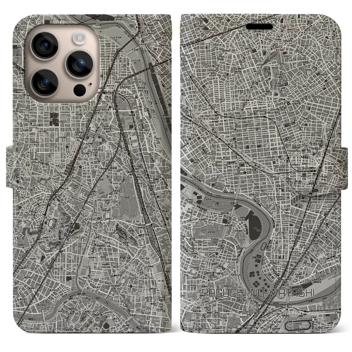【矢口渡（東京都）】地図柄iPhoneケース（手帳タイプ）