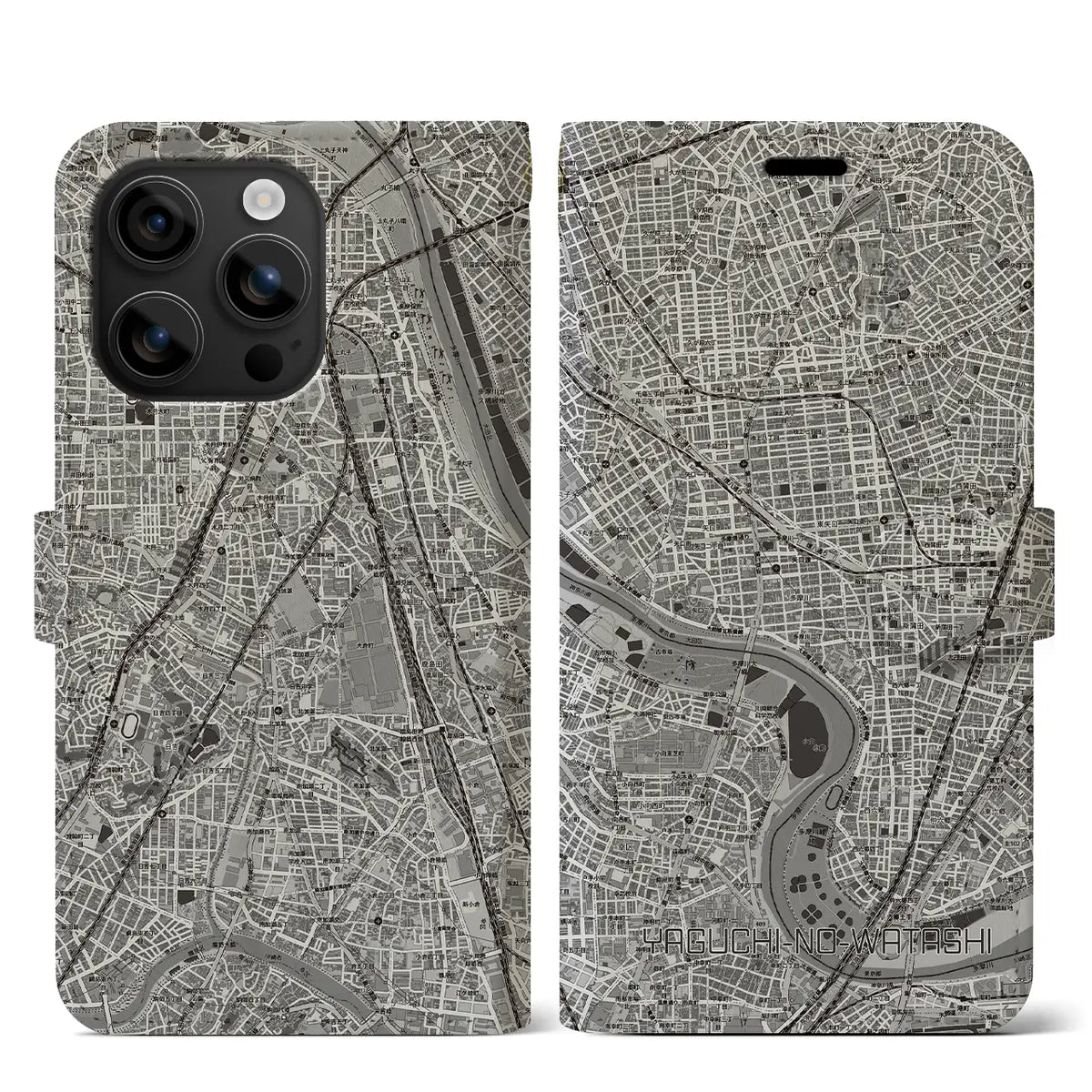 【矢口渡（東京都）】地図柄iPhoneケース（手帳タイプ）