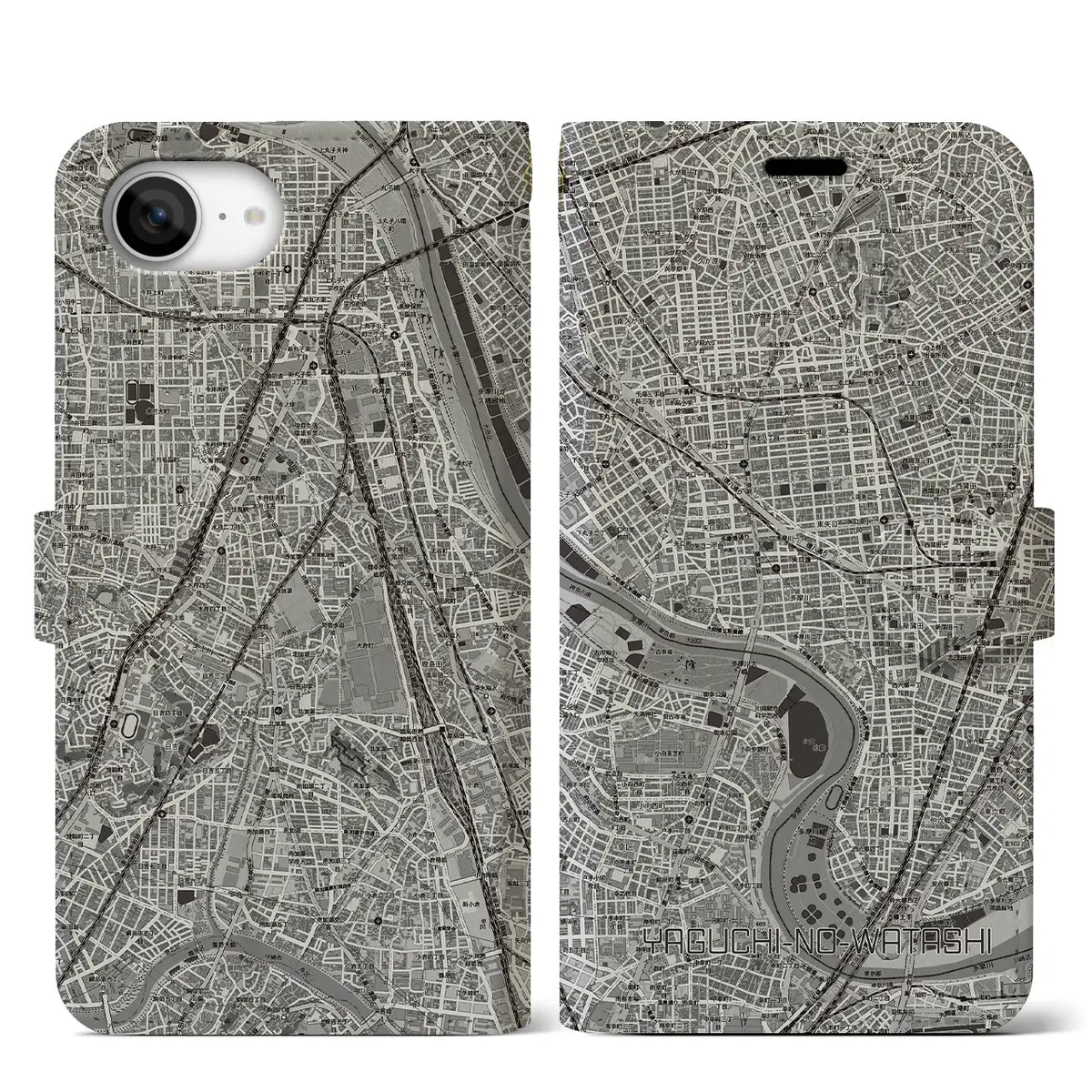 【矢口渡（東京都）】地図柄iPhoneケース（手帳タイプ）