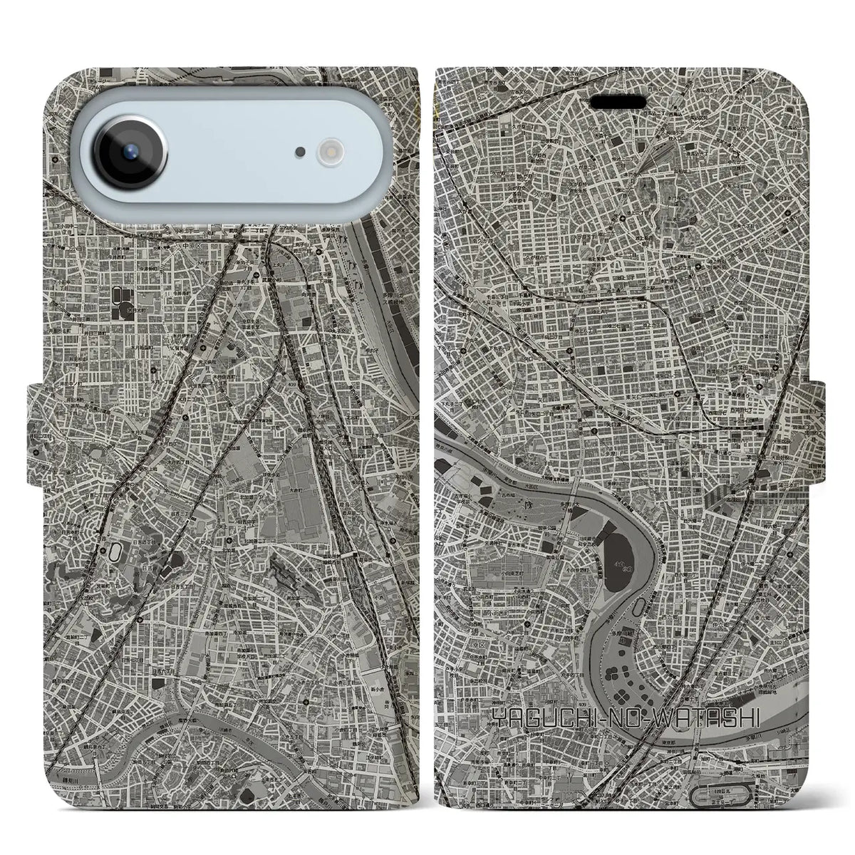 【矢口渡（東京都）】地図柄iPhoneケース（手帳タイプ）