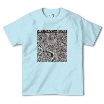 【矢口渡（東京都）】地図柄ヘビーウェイトTシャツ