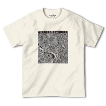 【矢口渡（東京都）】地図柄ヘビーウェイトTシャツ